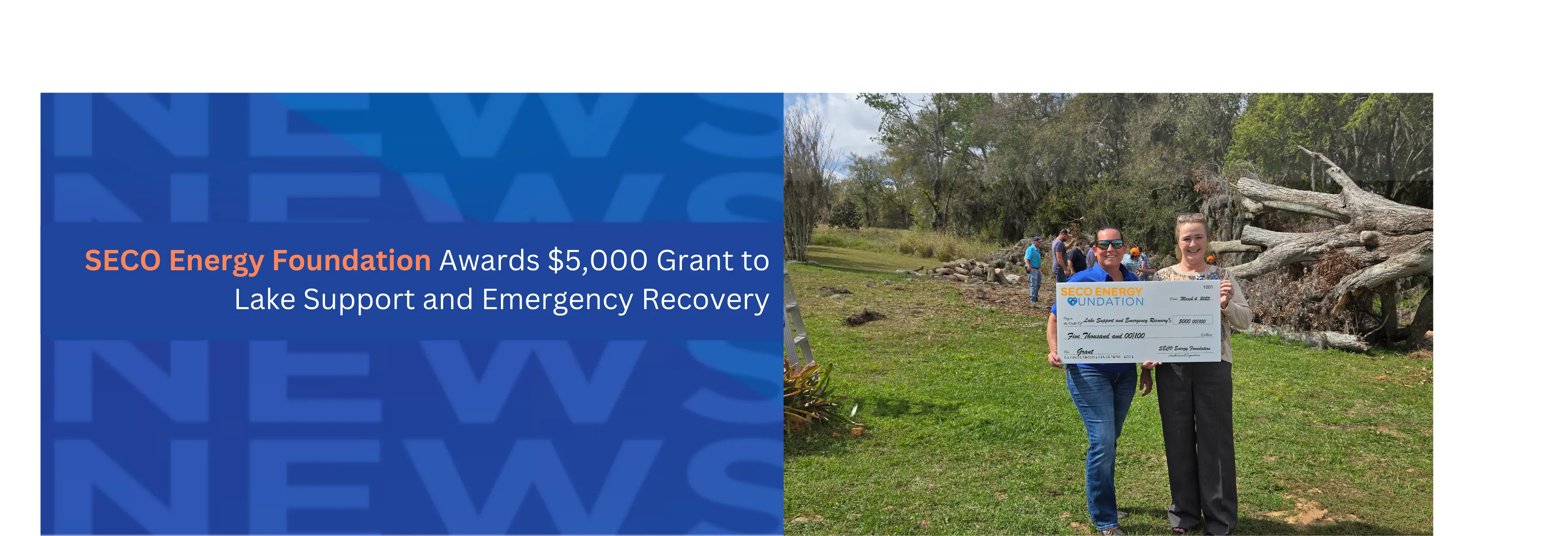 Clearing the Way: SECO Energy Foundation Supports LASER’s Recovery Efforts with $5,000 Grant