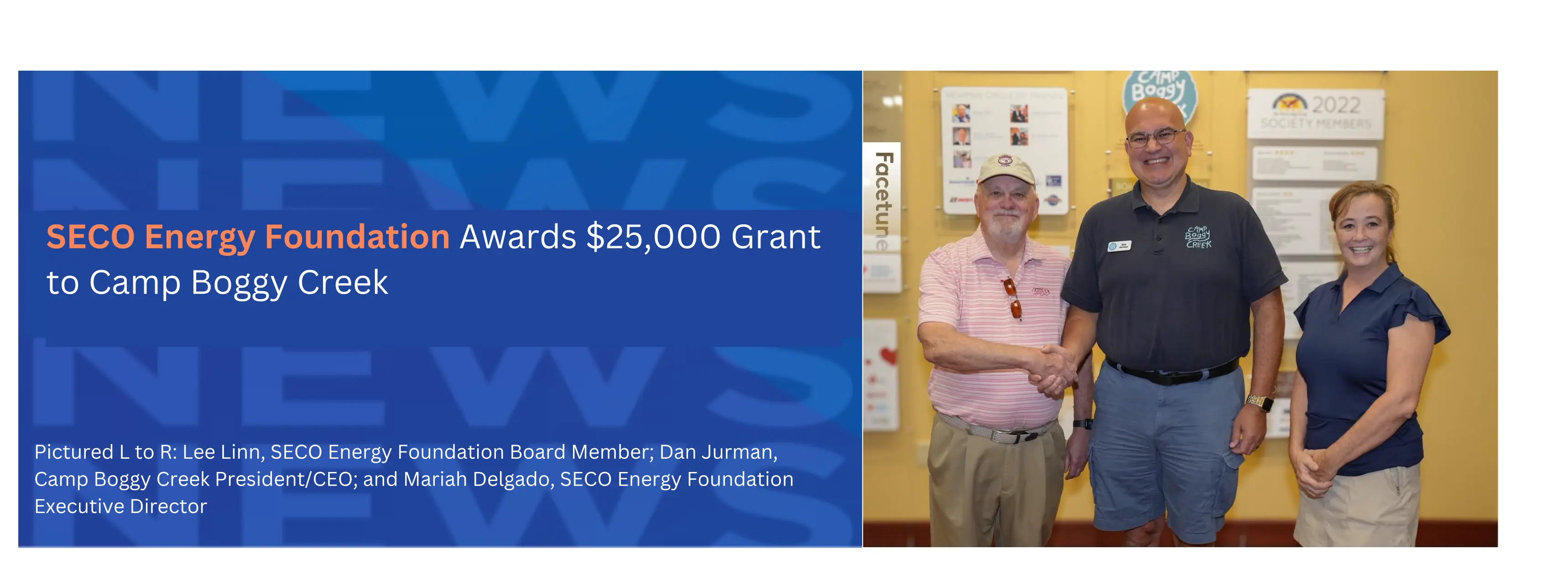 SECO Energy Foundation Awards Camp Boggy Creek $25,000 Grant
